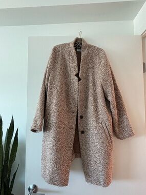 Old Navy Beige Teddy Bouclé Coat - Open Front